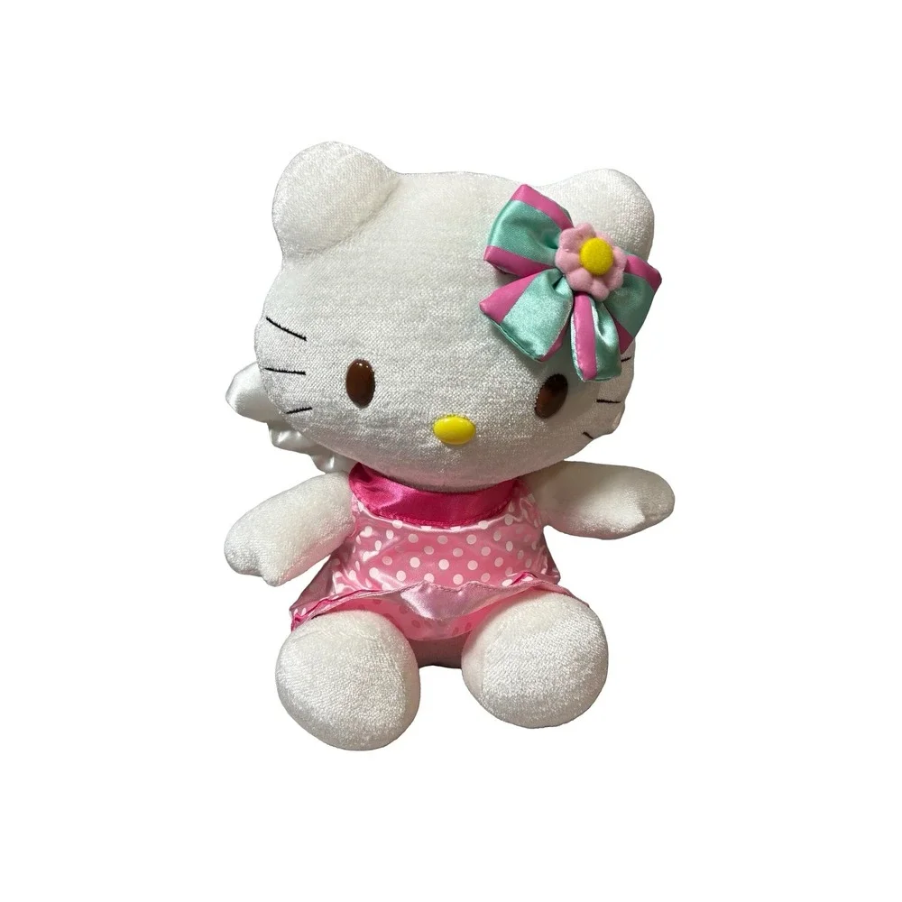 Vintage 2007 Hello Kitty Angel Plush Nakajima Pink‎ Polka Dot 8
